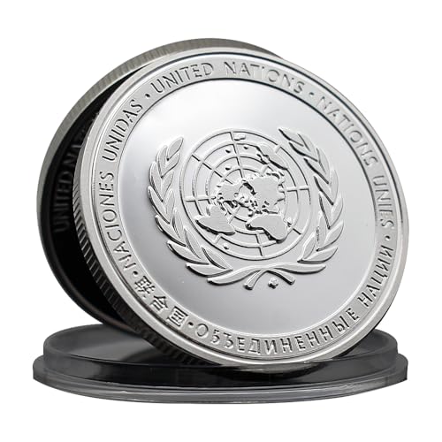 Medalla de metal con estuche de plástico para monedas conmemorativas de las operaciones de mantenimiento de la paz de las Naciones Unidas