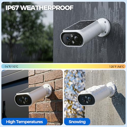 AlkiVision Solar Security Cameras Wireless Outdoor - 2K Night Color Vision Cameras for Home Security, AI Motion Detection, 360° View, Spotlight, 2-Way Audio, Siren, IP67 Waterproof, SD/Cloud Storage - image 7