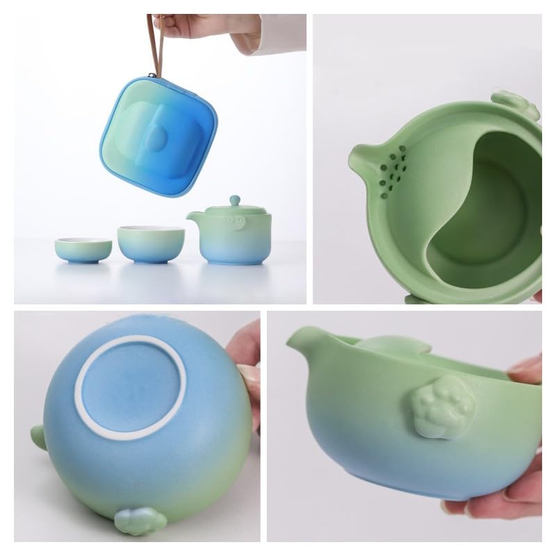 Zestawy naczyń do herbaty na zewnątrz podróżne przenośne zewnętrzne kempingowe ceramiczne narzędzia do parzenia herbaty kung fu gradient czajniczek herbata miłośnicy kultury prezenty