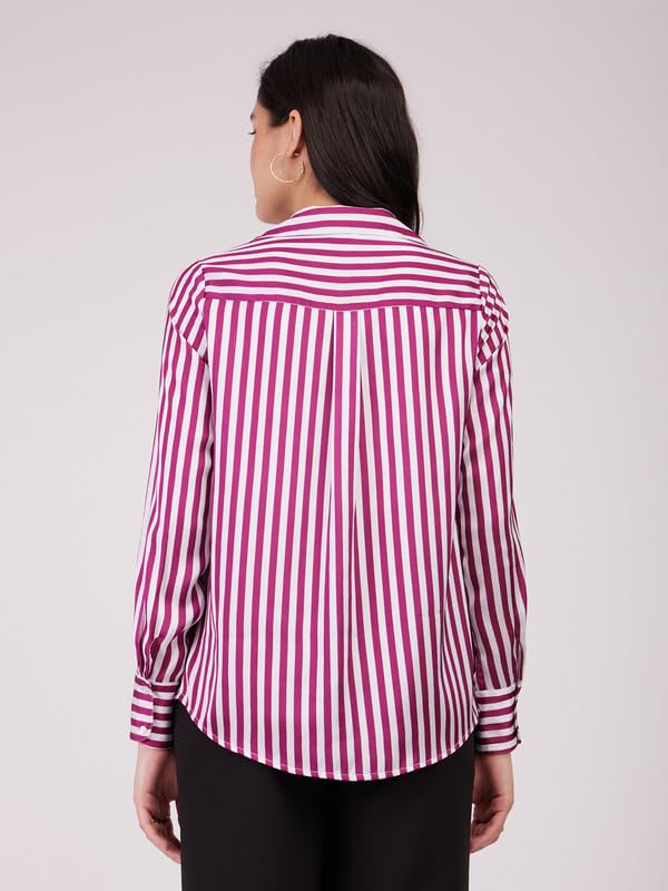 Image of FableStreet Women Shirts | Comfort Fit Spread Collar | Premium Satin Fabric for Formal, Business Casual