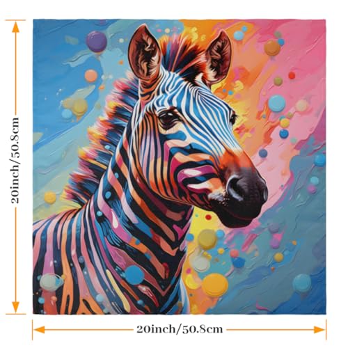Servilletas de tela estampadas zebra set x6 50.5x50.5 cm miniatura 2