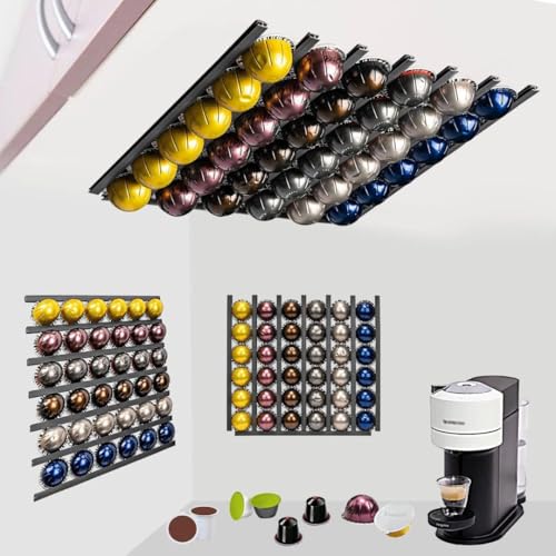 Ataraxia Home - Porta Cápsulas Compatible con Dolce Gusto – Soporte y Organizador para Cápsulas Dolce Gusto – Dispensador Cápsulas Nespresso – Portacápsulas y Organizador para Nespresso (6 Negro)