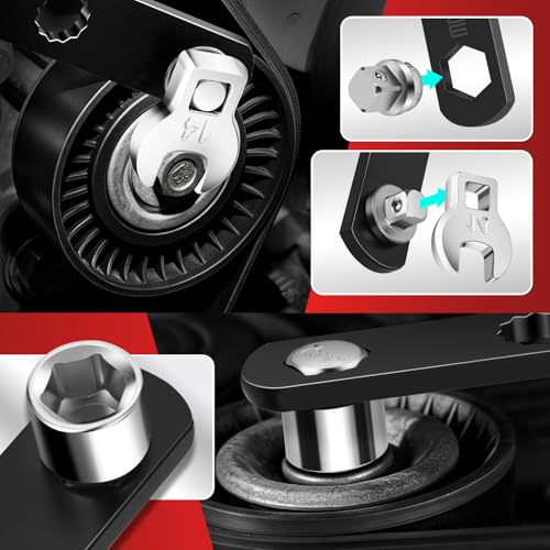Image of DNA MOTORING 16pc Serpentine Belt Tool Set, Install Remove Serpentine Belts For Spring Loaded, With Case, TOOLS-00539