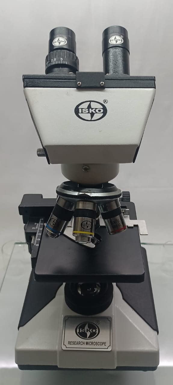 Compound Binocular Pathology Research Microscope with WF10x Eyepieces 50X-1000X Magnification,Abbe,Mechanical Stage, Sliding Head,High-Resolution Optics, with 50 Plain and 5 Prepared Slides