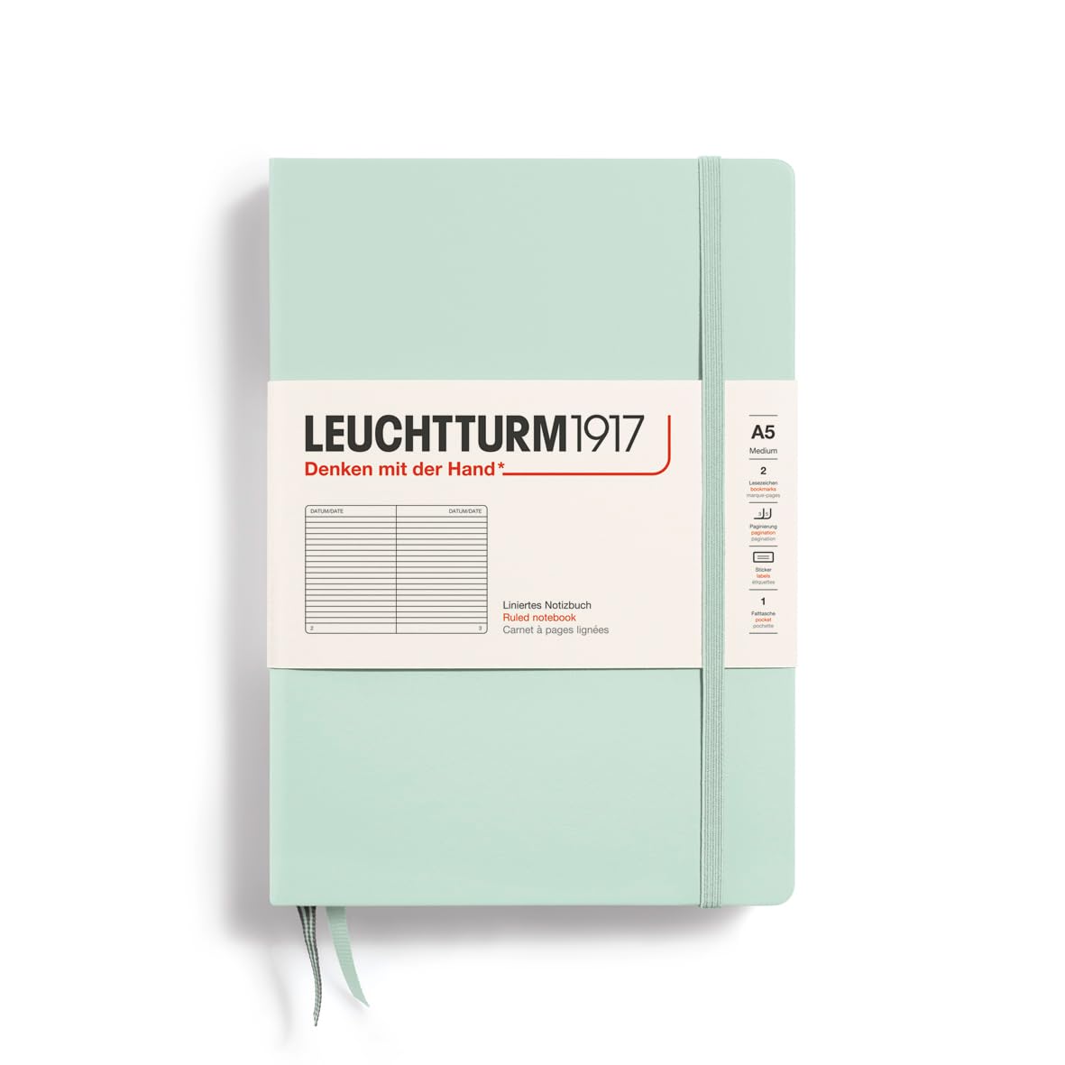 Mint Green Medium Ruled Notebook