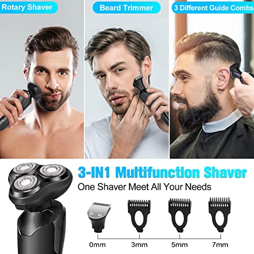 Electric Razor For Men, 2023 Men’s Electric Shavers Rotary Led Display/Waterproof/Rechargeable, Electric Shaver For Men Cordless Floating Head Replaceable Blades Portable Travel Razor Idea Gift #TOP1