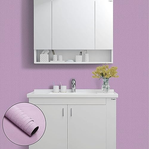 Image of ELTON Textured Solid Color Plain Wallpaper Self Adhesive Waterproof Embossed Wallpaper for Wall Livingroom Bedroom Furniture Table top, Kitcken Almirah & Doors (Lilac, 45 x 600 Cms)