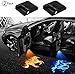 Lumière de projecteur de la porte de voiture LED, Enjoyfeel 2Pcs Bienvenue Logo Shadow Ghost Lamps, Kit Emblème de capteur magnétique capteur laser (Horse)