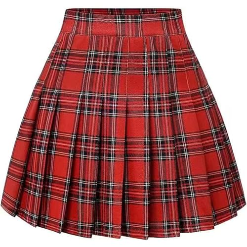 Falda plisada elástica para mujer, colegiala, patinadora, tenis, básica, minifalda...