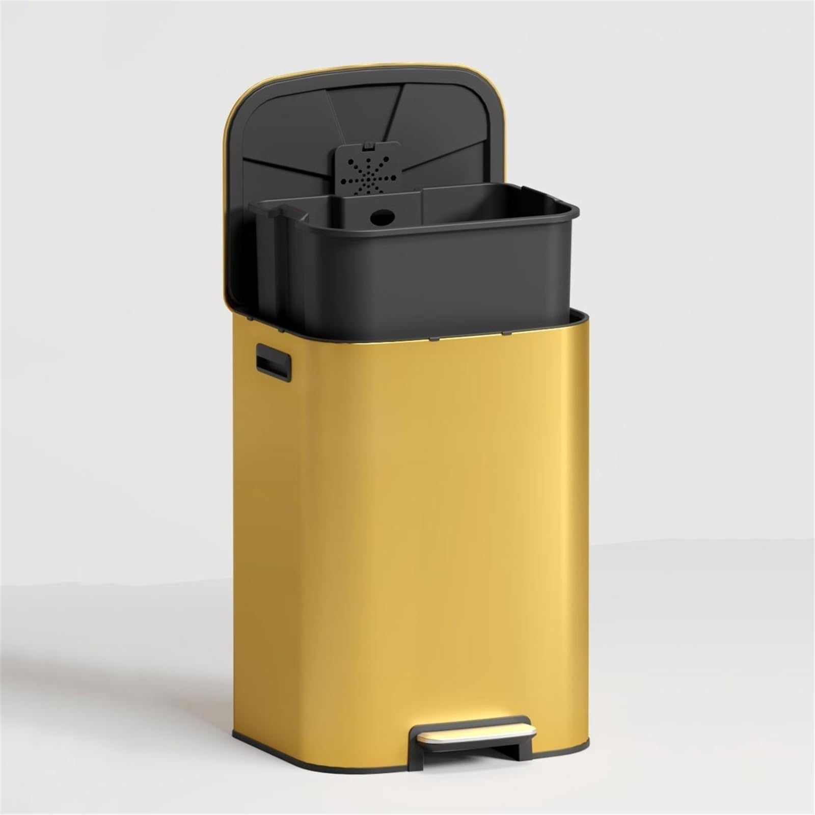 Cubo de basura y residuos para interiores de cocin Botes De Basura Accionados Con El Pie for Oficinas Y Cocinas Comerciales bote de basura(Silver)