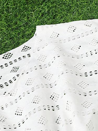 Milumia Girl's Eyelet Hollow Beach Coverups Swimsuit Swimwear Cover Up4