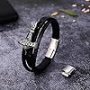 Oidea Norse Viking Thor Mjolnir Hammer Bracelet for Men - Multilayer Braided Leather Viking Bracelet, Buckle Adjustable Wrap Cuff Wirstband Bracelets with Closure, Big #4