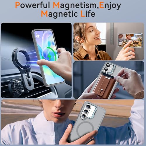 Image of DIZORO Compatible with Samsung Galaxy S26 Plus 5g Case, Compatible with Wireless Charging, with Camera Stand, Military Grade Drop Tested,Translucent Hard Back Soft Edge Back Cover (Titanium Grey)