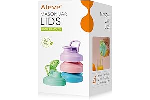 AIEVE Mason Jar Flip Top Lids: Leak-Proof, Reusable, Versatile Pouring Convenience