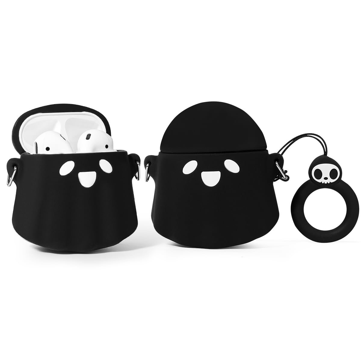 Cartoon Case for Airpods 2nd/1st Generation 2019/2016, 3D Animation Character Design Silicone Cute Case Protective Shockproof Covers with Keychain for Airpods 1/2 Earbuds