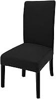 Vista 4 de GoodtoU Fundas para sillas de comedor negras, juego de 2, fundas elásticas y suaves para sillas de comedor, fundas protectoras lavables y extraíbles