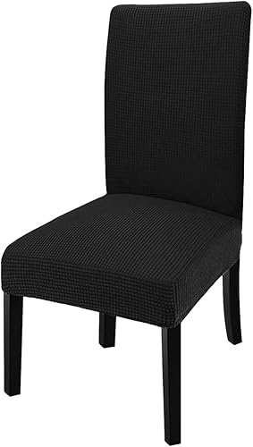 Miniatura 4 de GoodtoU Fundas para sillas de comedor negras, juego de 2, fundas elásticas y suaves para sillas de comedor, fundas protectoras lavables y extraíbles