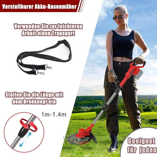 Akku Rasentrimmer für Makita-Akkus mit 5 Klingentypen Bürstenlose Rasentrimmer mit Unkrautbürste(ohne Akku) – Bild 4