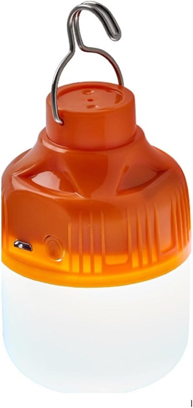 USB Rechargeable LED Lamp Bulbs High Brightness Emergency Light Hook Up Camping Fishing Portable Lantern Night Lights(Orange)