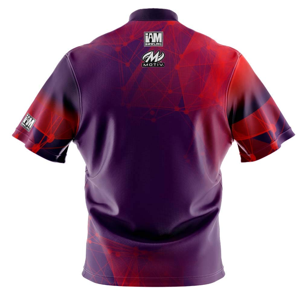 Logo Infusion I AM Bowling Jersey Short Sleeve Sash Collar 2002-MT Made in USA Motiv (3X) Multicolored