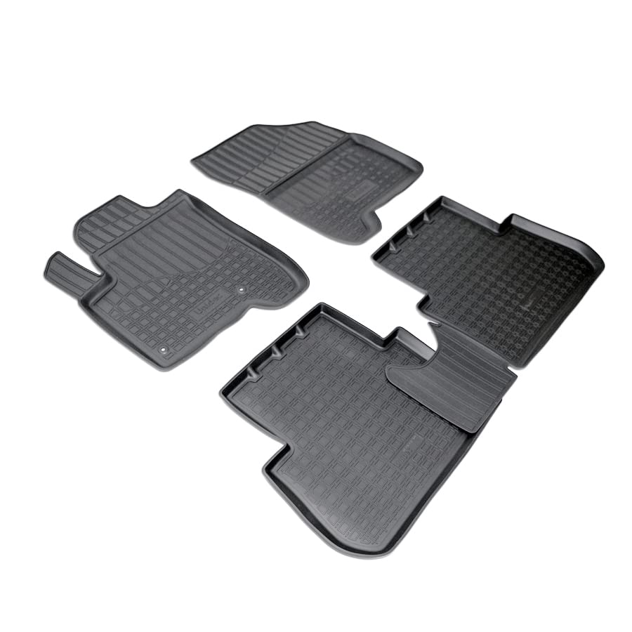 Recambo Tappetini in gomma 3D compatibili con CITROEN C3 Picasso | tipo SH | anno di costruzione 2009 2017 | Tappetini in gomma | su misura | con bordo | Nero