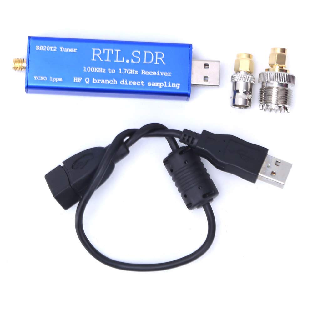 Récepteur Tuner, Mini Récepteur Numérique Portable Alimenté par USB UHF VHF RTL-SDR Récepteur RTL2832U + R820T2 Chipset 100KHz-1.7GHz Prise en Charge du Récepteur Tuner SDR