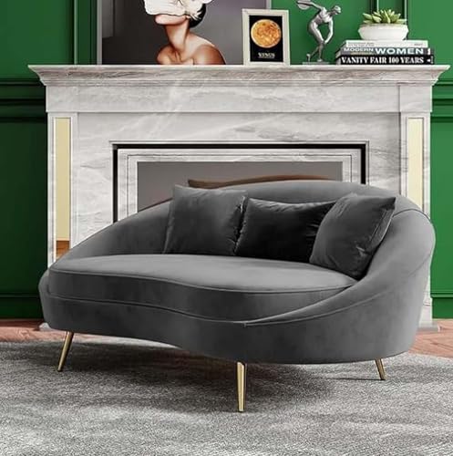 Image of 2-Seater Wooden Sofa Set | Compact, Cushioned Loveseat for Living Room & Bedroom | Stylish Couch for Small Spaces (Grey)