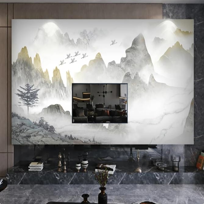 Papier peint chinois 3D pour agrandir une chambre