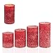 Produktbild Candelo 4er Set Rustik Kerzen Ambiente Weihnachten - Adventskranz Kerze - Farbe Rot/Red - 8/10/12/14cm - rote Stumpenkerze Advent Weihnachtskerze