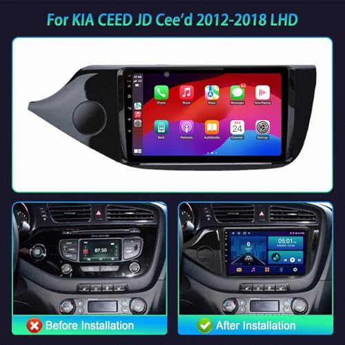 Radio de coche con Android Auto inalámbrico y Bluetooth para KIA CEED JD 2012-2018 6