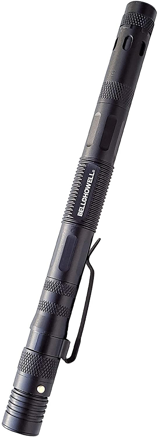 Tac Pen – Multi herramienta – Aluminio – Equipo táctico exterior e interior – Interruptor de cristal + linterna LED + destornillador + abridor de botellas – como se ve en la TV