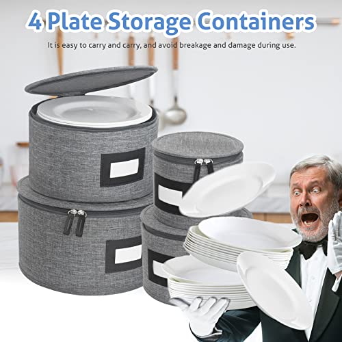 China Storage Containers Set Of 6,Includes Wine Glass & Stemware Storage Cases,Cup & Coffee Mug Storage Box,Dish & Plate Storage Containers,Hard Shell With Dividers For Dinnerware Moving & Protection #TOP4
