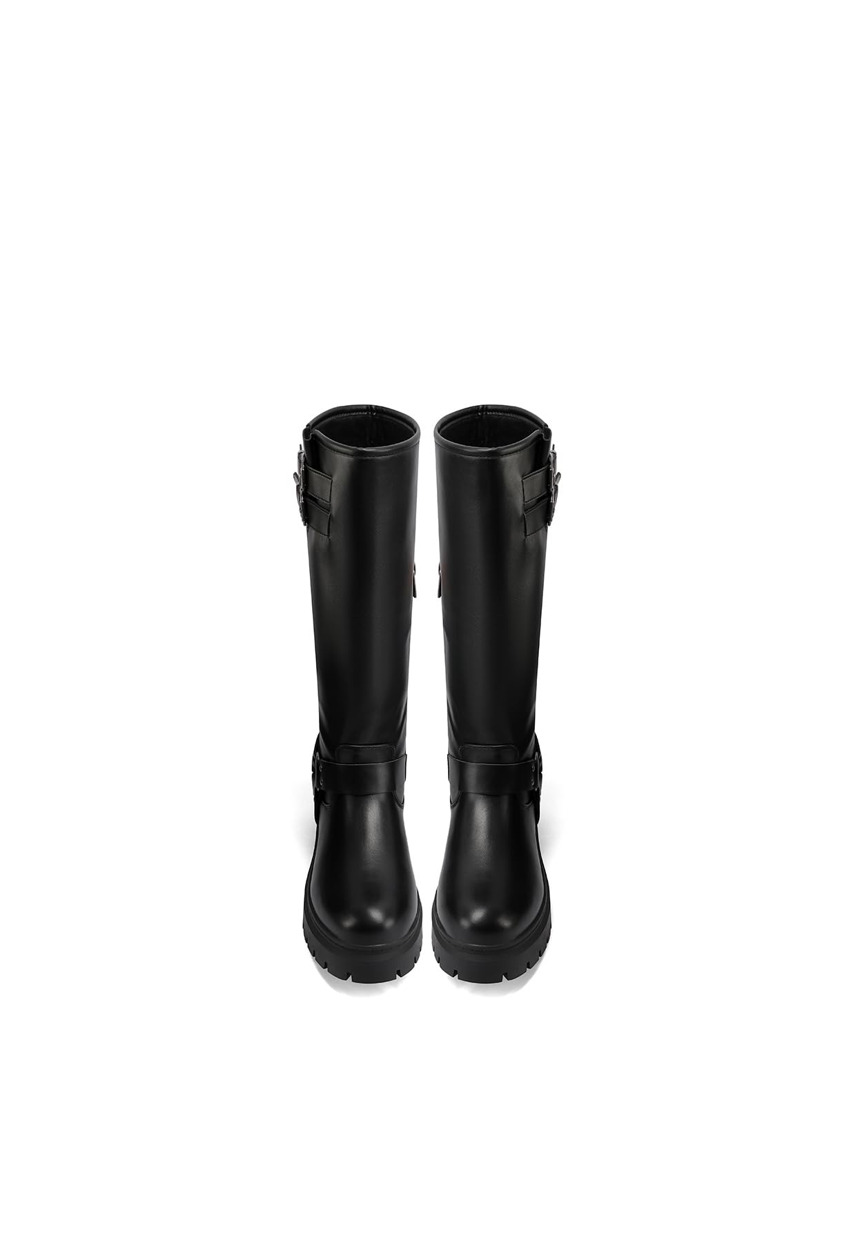 QUEEN HELENA Stivali Alti con Tacco con Zip Laterale Casual Donna X31-63