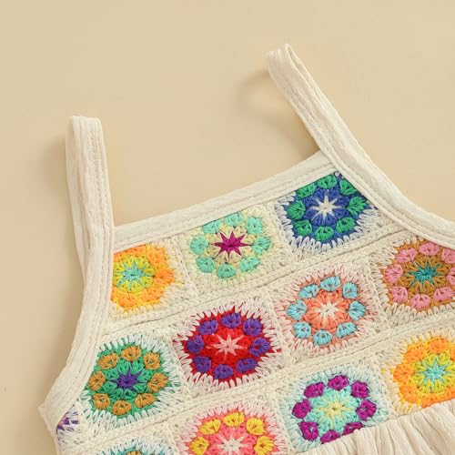 Toddler Baby Girl Crochet Outfit Floral Crocheted Camisole Top Linen Tassel Shorts Bohemian Beach Clothes for Girls4