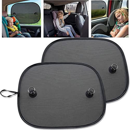 DAOXU Parasol de Coche,Ventanas Laterales Parabrisas de Coche,Parasoles Autoadhesivos, Parasol Coche Bebe,Bloqueo de Rayos UV Nocivos,Fácil instalación, Pack de 2 Unidades Cover