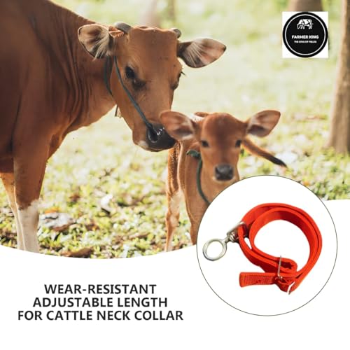 Image of Farmer King Cow /Buffalo /Bull /Horse Solid Nylon Neck Belt, Rock Strong Collar, 1 Meter Adjustable Belt with Nickle Coated Iron Ring & Hook | Skin Friendly | Masterpeice (Black Color)