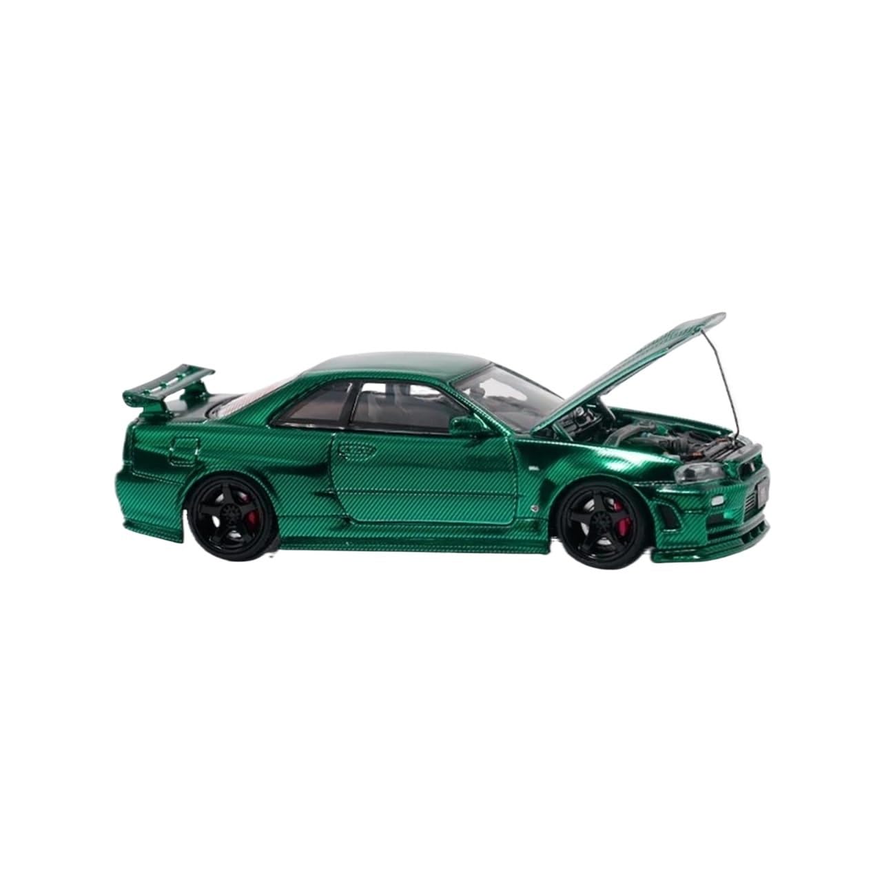 Metallo Scala Replica Modello di auto in lega Nissan Gt-r R34 in scala 1 64 versione con coperchio aperto collezione decorazioni per la casa Hobby Veicoli Giochi Set
