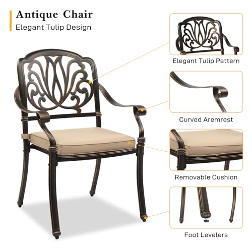Vingli ALUMINUMCHAIRS Outdoor Dining Chairs Set Of 4 Aluminum Patio Chairs thumb #4