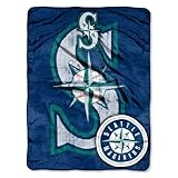 MLB Seattle Mariners Micro Raschel Plush Throw Blanket, Trip Play Design