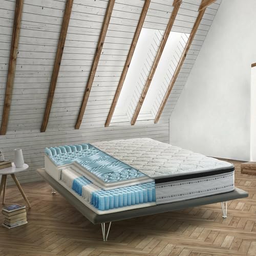 Materasso Singolo Laila, Sfoderabile In Memory Foam+Gel E Molle Insacchettate, 100% Made In Italy, Anti Acaro E Anallergico, Cm 90X200H27