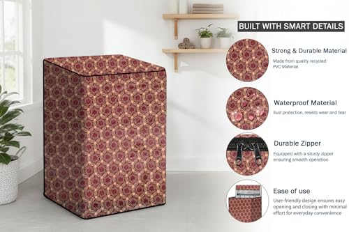Image of Stylista Washing Machine Cover Compatible for LG 8 kg T9077NEDL1 Fully-Automatic Top Load Balanced Pattern Multicolor