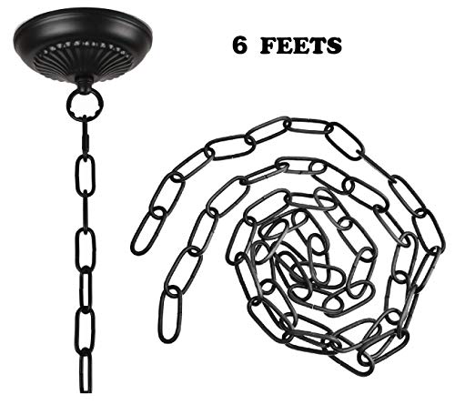 Image of Sangle Soppfy Vingage Canopy Kit and Pendant Light Fixture Chain for Chandelier or Swag Light Fixtures,Maximum Weight of 50 Pounds, 6 feet,Heavy Duty,5 Inches Diameter, Black