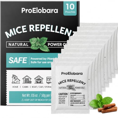 Mouse Repellent Pouches with Peppermint Oil: Natural Rodent Repellent Indoor to Get Rid of Rats,...