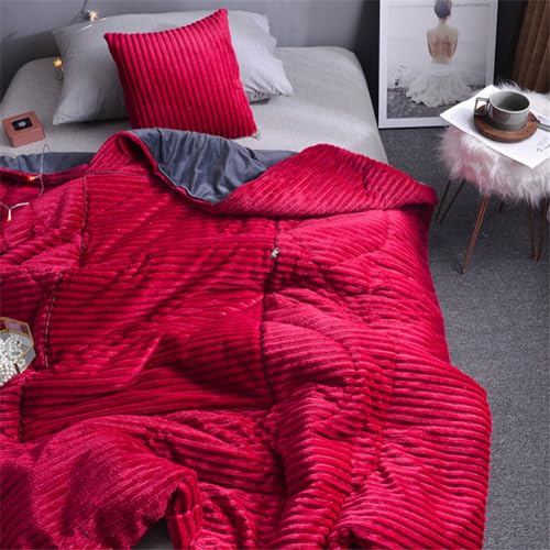 Hixingo Pillow Blanket 2 in 1 Travel, Large Comfort Pillow Blanket Dual-Purpose Design Soft Warm Multi-Functional Cushion Travel for Sofa Bed Office Rest (105x150cm,big red)