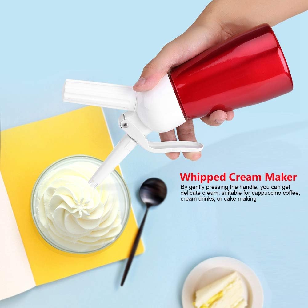 Whipped Cream Dispenser, Small Whipped Cream Foam Maker Gourmet Cream Whipper for Homemade Creams Desserts Red