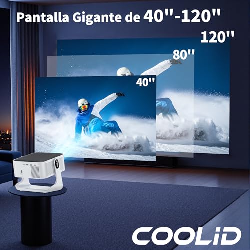 [Compatible Netflix & 2026 Upgraded] Proyector Portatil con 5G WiFi 6 y BT 5.4 Capaz de Enfocar y Corrección Trapezoidal Automática Adecuado el Mini Proyector para Movil/Exterior/Cine en Casa,Blanco - imagen 5
