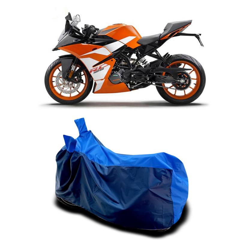 Image of DUFFEL-Two Wheeler Bike Body Cover Compatible for KTM Rc125 Bs6 Heat Protectio /UV-Rays /Birds Dropping /DustProof /Waterproof All Variants [Nevay Blue]