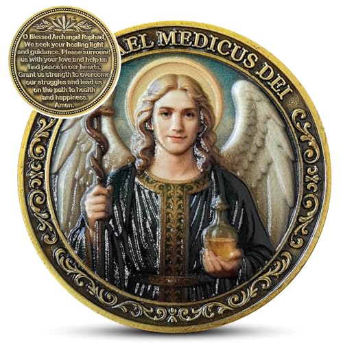 Archangel Raphael Healing Coin Medicus Dei - Catholic Angel Prayer