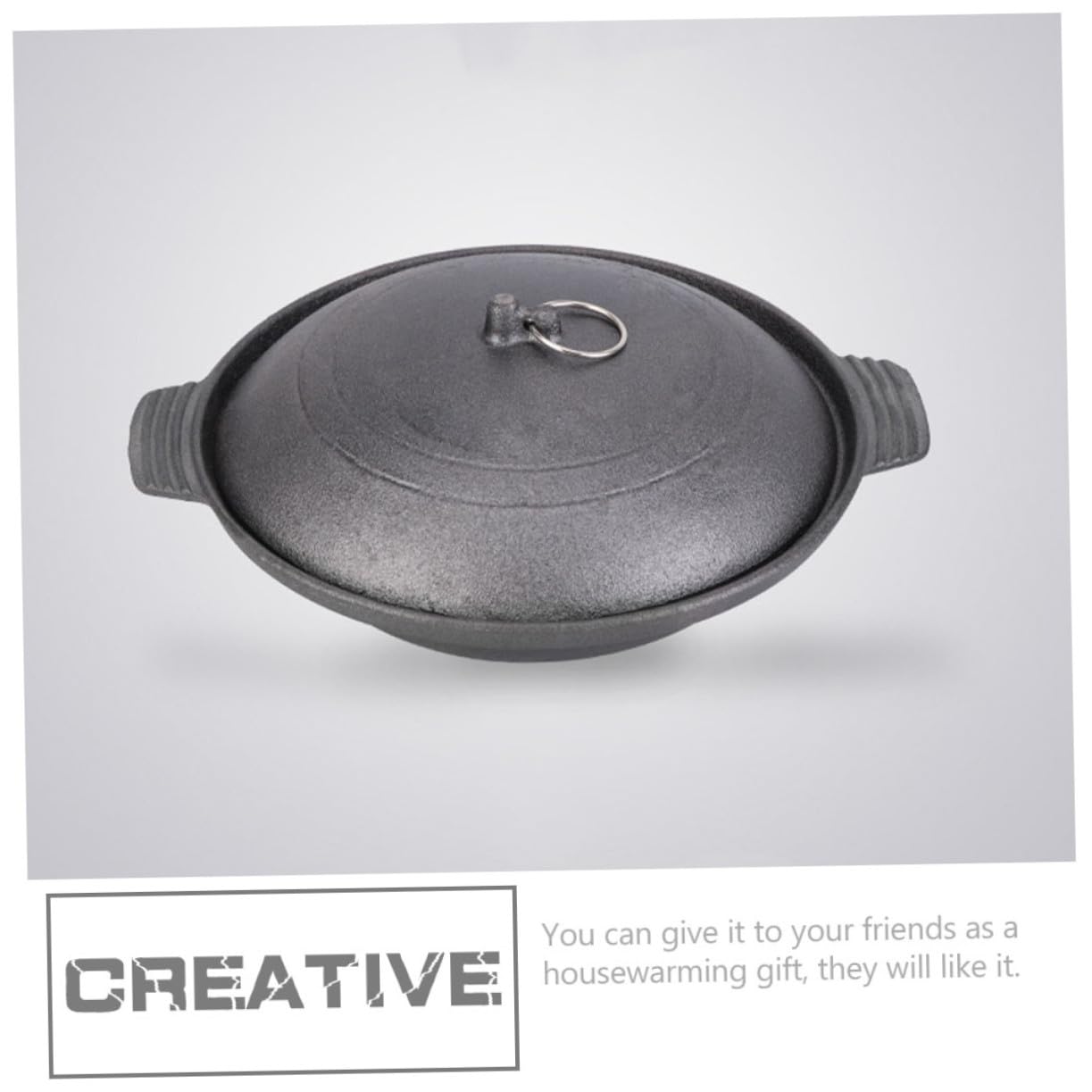 ERINGOGO Gusseisen Schmortopf Gelb Kreativer Claypot Topf für Huhn Reis Kochen Ergonomisch Wärmespeichernd Küchenhelfer Geschenkidee