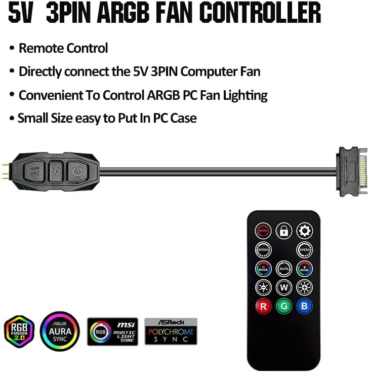 Remote control button functions for ARGB controller
